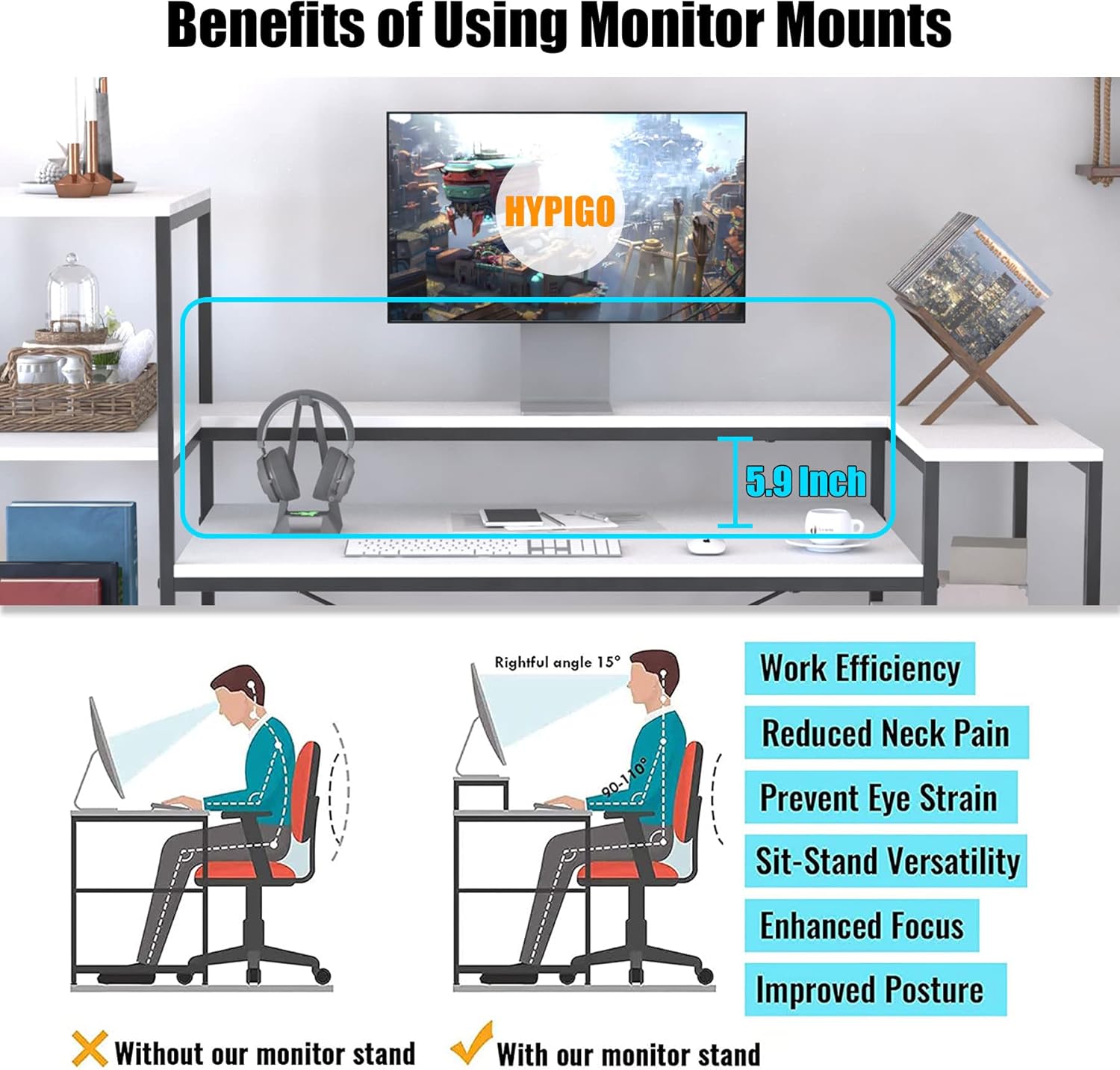 Two Person Computer Desk with Storage Shelves, 109 inches Extra Long Double Workstation Desk with Printer Shelf & Monitor Stand, Large Office Desk Study Writing Table for Home Office